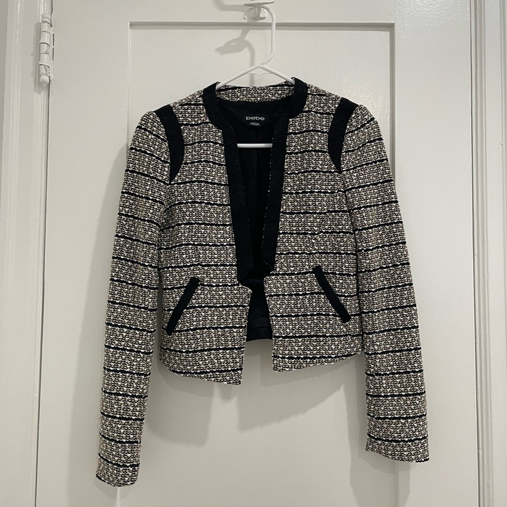 Y2K Bebe Blazer (Black & Gold) - Size XXS